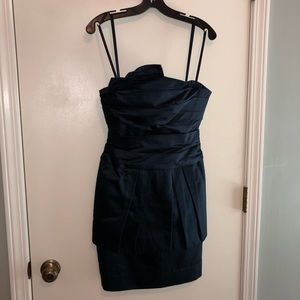 BCBG Maxazria Navy Mini Asymmetrical Dress